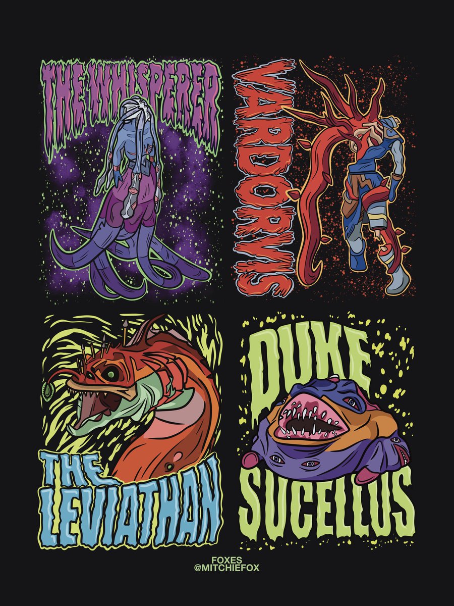 mitchiefox's tweet photo. 🚨GIVE AWAY🚨

♻️Retweet to enter♻️
•Giving away a Duke Sucellus shirt &amp; a DT2 bosses poster!

•Both winners will be picked on 8/30! https://t.co/THIXNxgNUI