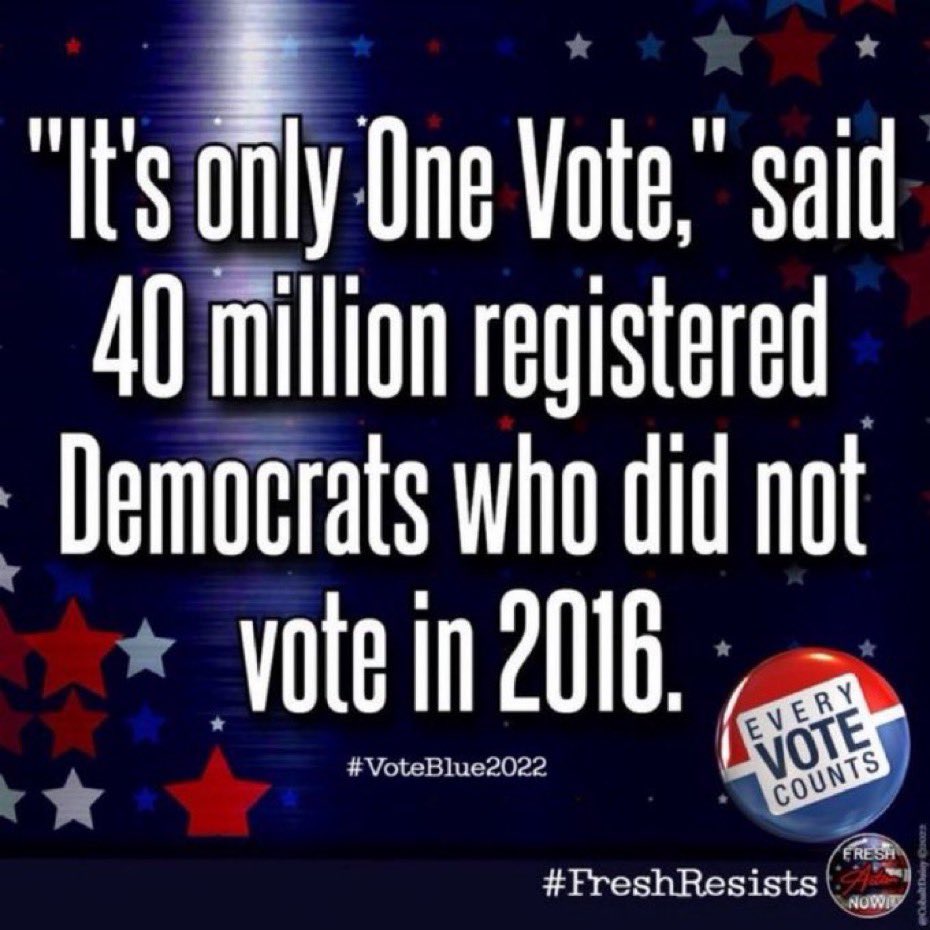 @1zzyzyx1 @AWeissmann_ @NicolleDWallace Do. It be one of these 40 million in 2024!!! Democracy is on the line!!!! #VoteBlueForDemocracy