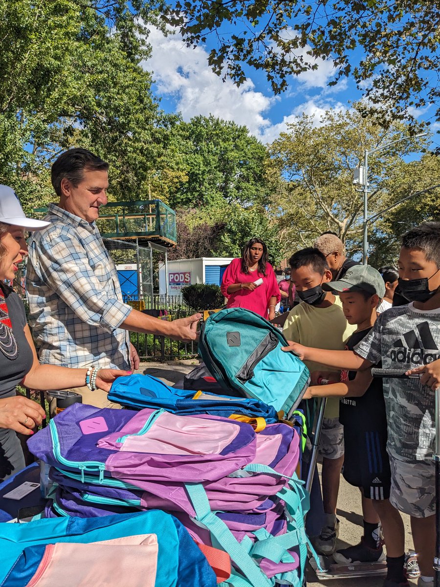 Woodside Houses students are ready for the school year with their new backpacks!