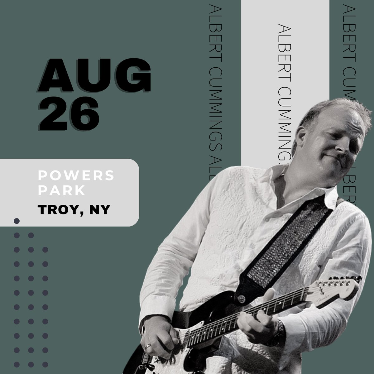 Is it the weekend yet??? Counting down the days to this Saturday when I'll be playing a FREE show at Powers Park in Troy, NY. Come on out and close out the summer with me!
.
#stratocaster #dunlop #ontheroad #summer #summerconcert