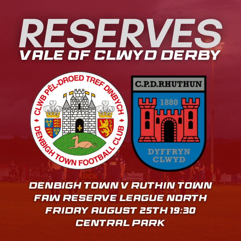 DenbighTownFC's tweet photo. RESERVES 👊 Check out the brand new FAW Reserve League North season preview with a deep dive into our Reserves' new campaign!

It all starts this Friday night, as the first-ever game in the new division in a Vale of Clwyd Derby with Ruthin Town ⚽️ 

Read more 👇 

#DTFC