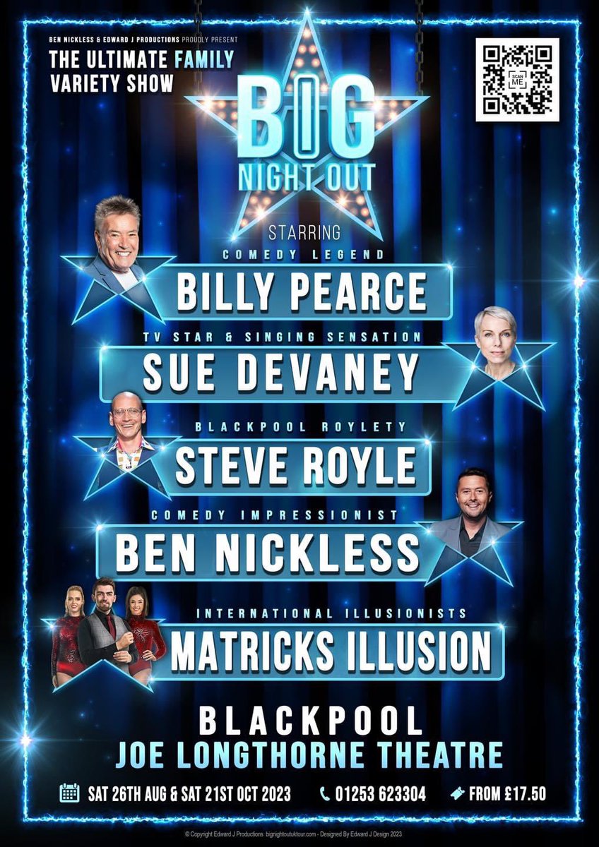 Steve Royle (@steveroylecomic) on Twitter photo This Saturday! Proper #VarietyShow in fabulous Blackpool <a href="/JoeLongthorneTh/">JOE LONGTHORNE THEATRE & STUDIO</a> on North Pier. With brilliant acts including <a href="/1BillyPearce/">Billy Pearce</a> <a href="/MatricksUK/">Matricks Illusion</a> <a href="/realbennickless/">Ben Nickless</a> & Sue Devaney Hope to see you there!! #Comedy #Magic #Singing #Blackpool This Saturday! Proper #VarietyShow in fabulous Blackpool <a href="/JoeLongthorneTh/">JOE LONGTHORNE THEATRE & STUDIO</a> on North Pier. With brilliant acts including <a href="/1BillyPearce/">Billy Pearce</a> <a href="/MatricksUK/">Matricks Illusion</a> <a href="/realbennickless/">Ben Nickless</a> & Sue Devaney Hope to see you there!! #Comedy #Magic #Singing #Blackpool