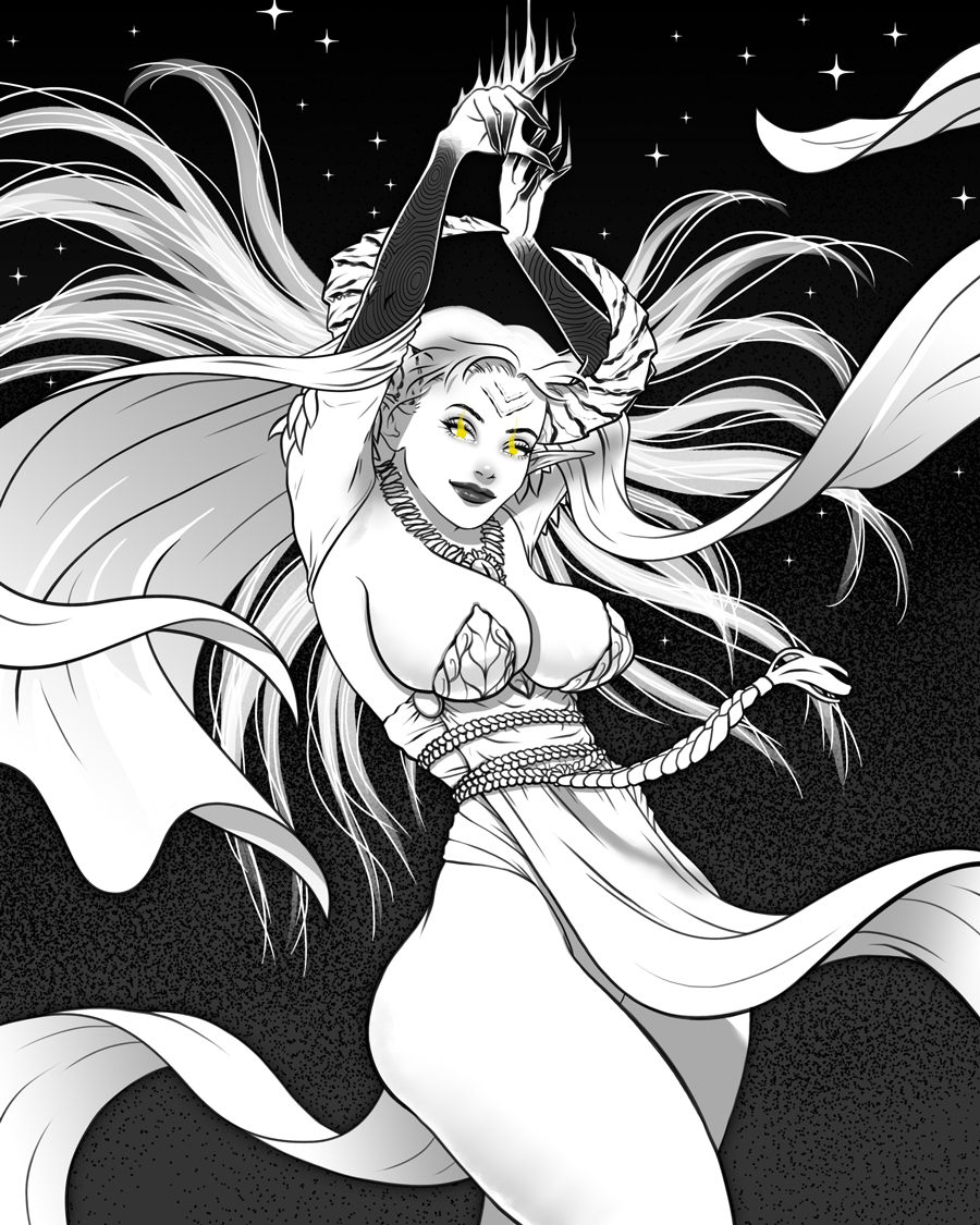 Happy birthday <a href="/dorkartist/">Chris Tran</a> ! A god-tier artist (and god-tier person!) who is a huge inspiration to so many of us in our lil corner of the twitch art community <3 Birthday art is of his unnamed demon OC!