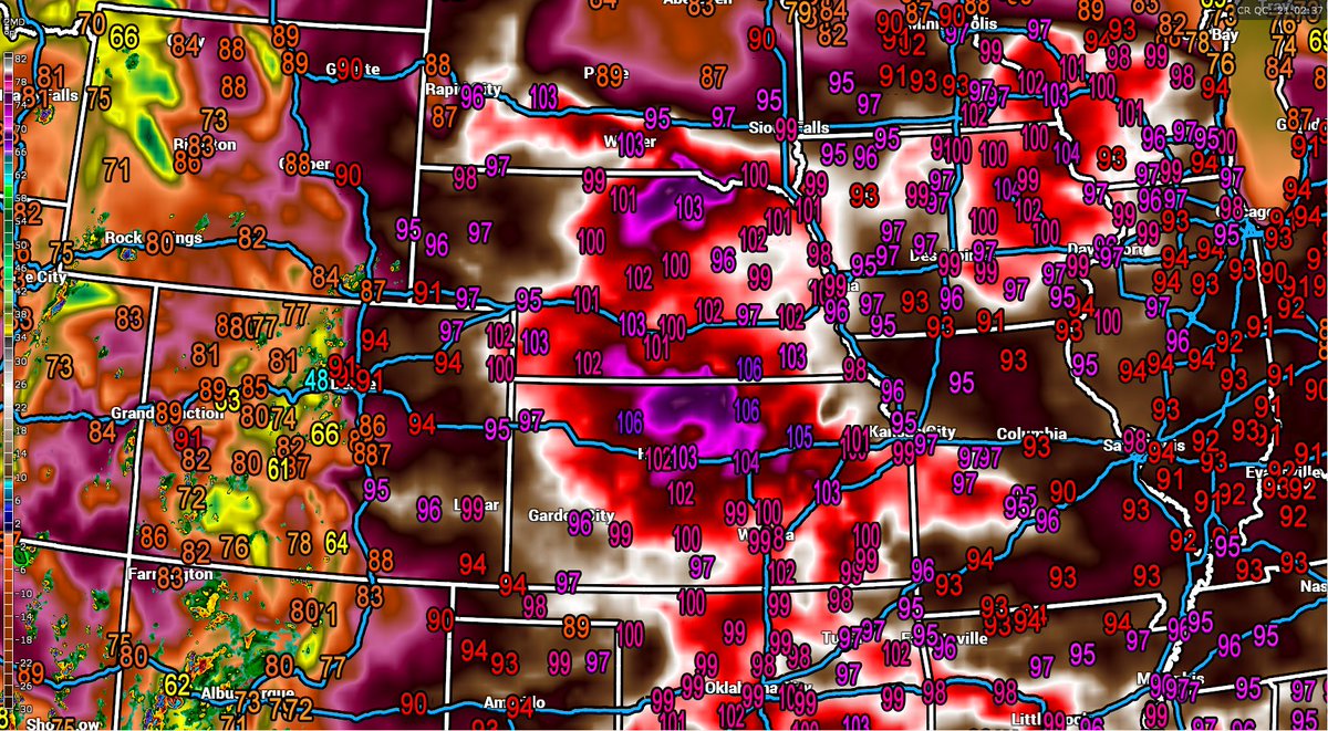 WilliamScherer3's tweet photo. @UtahBamaFan @BrettDNoble Hi'ya Rick. Time gets away from most of us.😀You got hilary's rains & we'll get Harold's Fri/Sat.👍 Good deal! Fall is the most wonderful time of the year. Deadly heat+humidity east of us. #Dewpoints/#Heat indices off the charts! #COwx #UTwx #ILwx #MNwx #IAwx #MOwx #Heatwave #Hot https://t.co/P7zha3jvN3