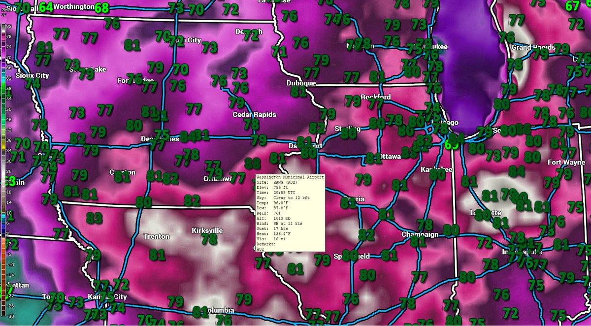 WilliamScherer3's tweet photo. @UtahBamaFan @BrettDNoble Hi'ya Rick. Time gets away from most of us.😀You got hilary's rains & we'll get Harold's Fri/Sat.👍 Good deal! Fall is the most wonderful time of the year. Deadly heat+humidity east of us. #Dewpoints/#Heat indices off the charts! #COwx #UTwx #ILwx #MNwx #IAwx #MOwx #Heatwave #Hot https://t.co/P7zha3jvN3