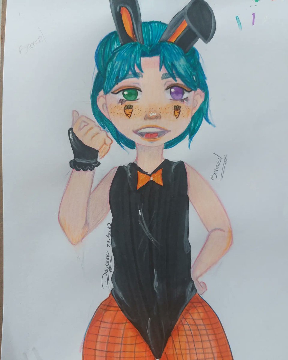 _Dayanna_012's tweet image. 🌻hola a todos, espero que le guste, comencé a practicar con la #anatomía, se que tengo que mejorar pero poco a poco se hará, bueno les dejo un sexy Samuel con traje de #conejitos un #ocart mio espero que le guste 

🌺&amp;lt; #art #Halloween #dibujo &amp;gt;🌺