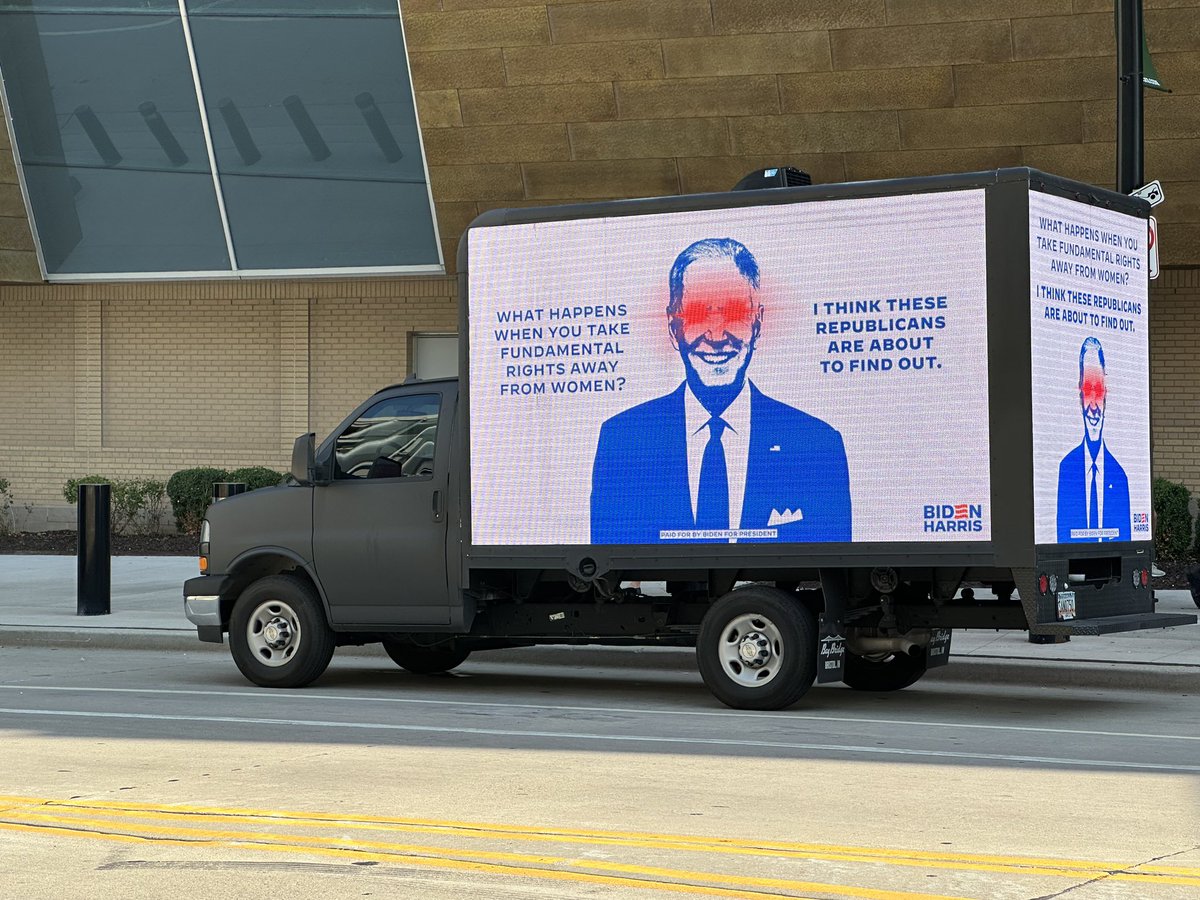 The Biden campaign is rolling around a “Dark Brandon” mobile billboard around the site of tonight’s Republican debate in Milwaukee.