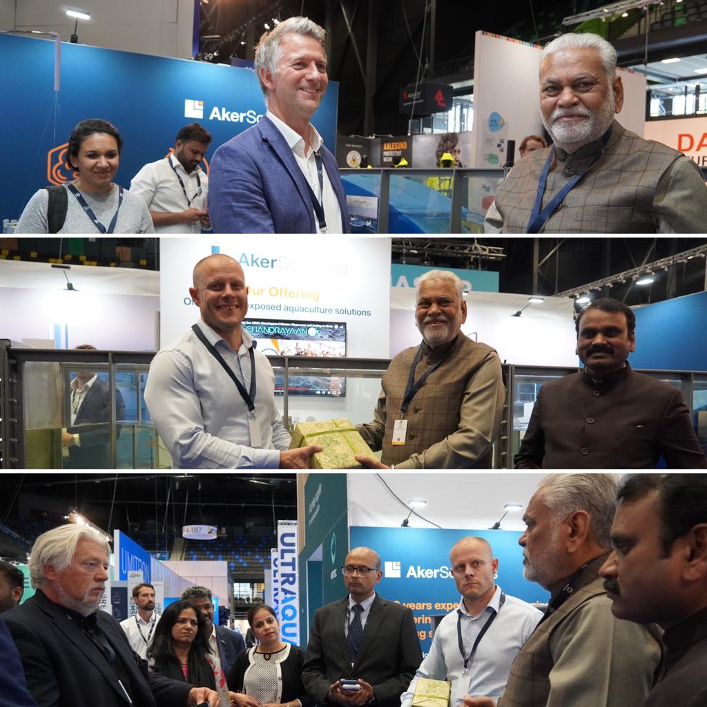 @PRupala, Hon’ble Minister of FAHD also thanked @MattsJohansen, CEO of @AkerBioMarine & others for organising it. He interacted with Norwegian media & expressed his happiness on the landing of #Chandrayaan3. He also appreciated the Norwegian side for organising @AquaNorExhibit.