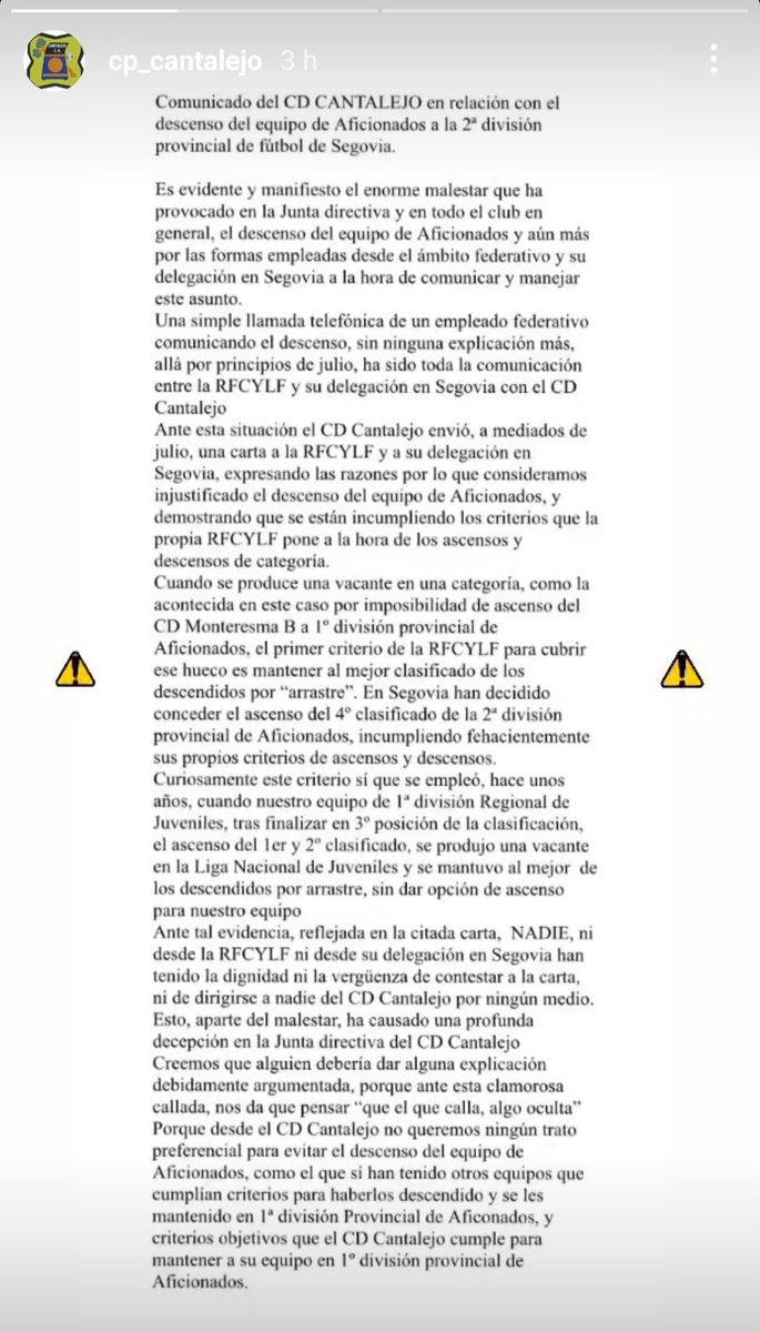 AlexisDeLucas's tweet photo. Es una vergüenza las medidas que habéis tomado y más vergüenza todavía que no haya ninguna contestación por vuestra parte @FCyLF al @CD_Cantalejo https://t.co/XZWwU7OfSA