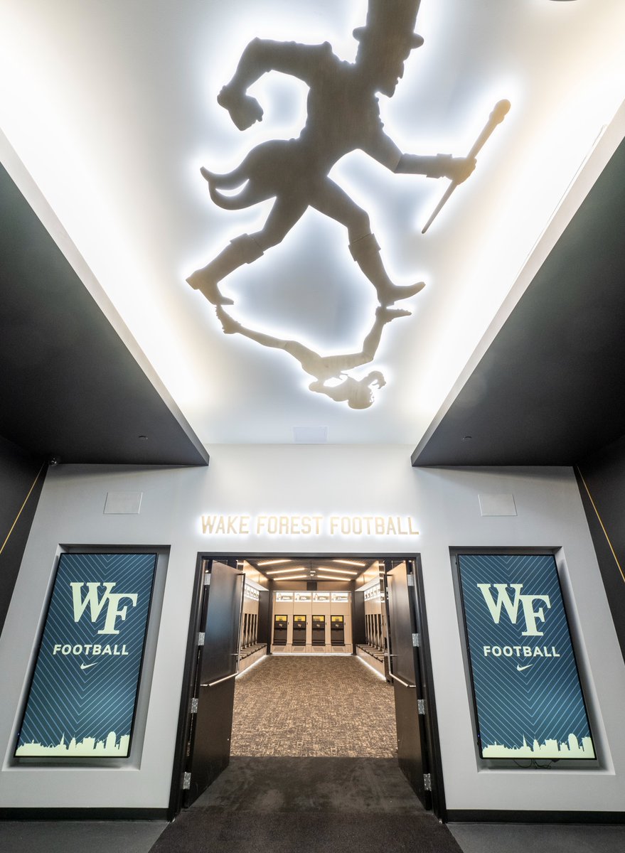 Inside Wake Forest Football's new complex:

• 60,000 sq. ft.
• 130 lockers
• Nutrition center
• Hydrotherapy room
• Physical training room
• Equipment room
• Recovery room
• Six sleeping pods
• A barbershop
• Player lounge
• Ping pong, pool tables

(via <a href="/WakeFB/">Wake Forest Football</a>)