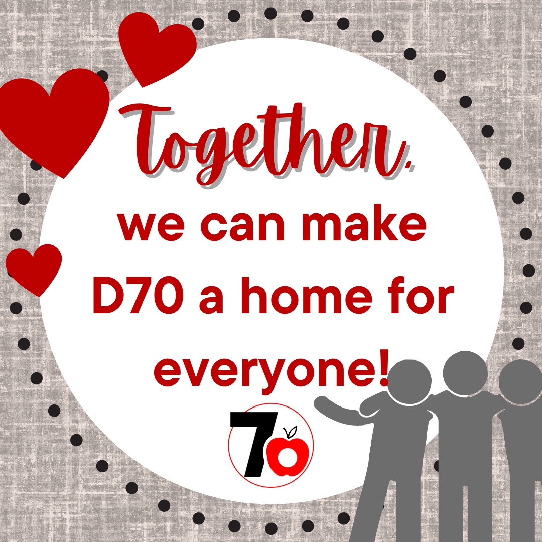 🏫 Tomorrow, we begin welcoming our D70 students back into our buildings. As we start this new school year, we want to encourage our staff and students to be leaders in creating a positive environment for all. Together, we can create a #CultureofCare! ❤️ #D70ShinyApple