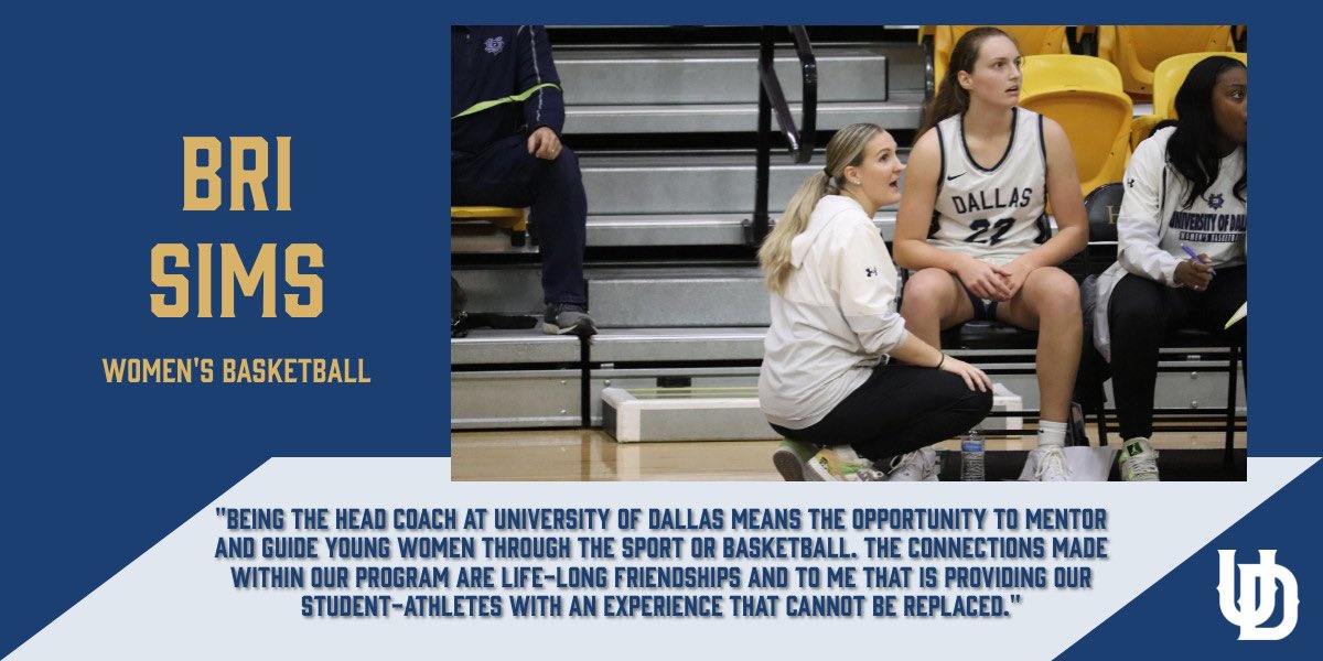 UDAthRecruiting's tweet photo. Our next spotlight is our @UDallasWBB head coach @Coach_BriC! Entering her 5th season at UD, Coach Sims has already earned the 2020-2021 SCAC Coach of the Year award and last season led the Crusaders to their most wins since 2016-2017! https://t.co/KGk21UOtAk
