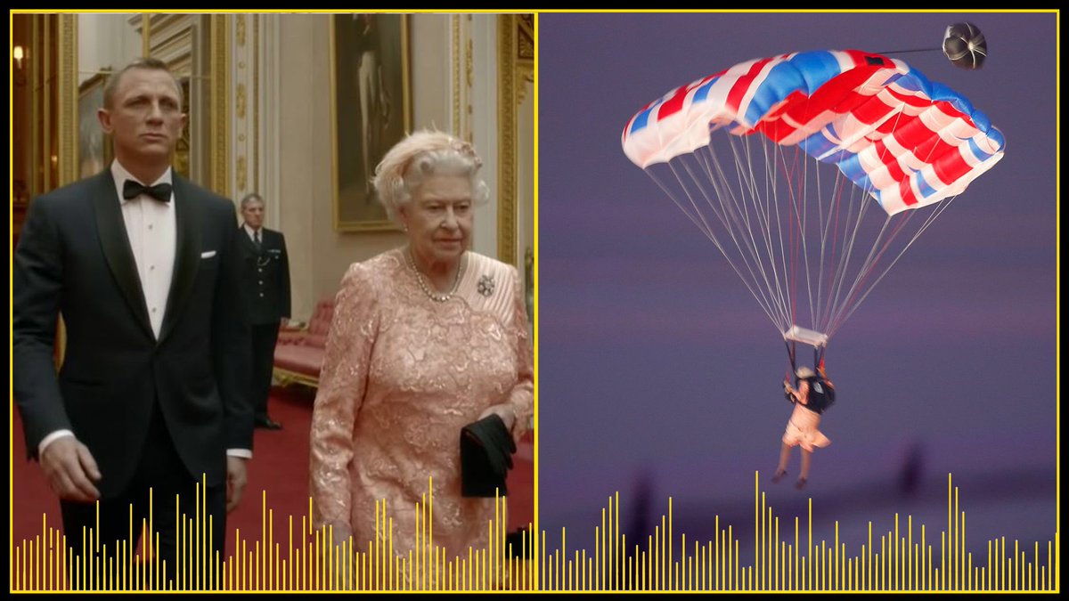 Mofoman360's tweet photo. I just loved how The Queen allowed everyone to see her funny side when she did the sketch with Daniel Craig and did a James Bond themed segment in the Olympic Games Ceremony in London  we always knew our Queen Elizabeth II had a sense of humour #QueenElizabeth #QueenElizabethII https://t.co/VYMliuIgKY