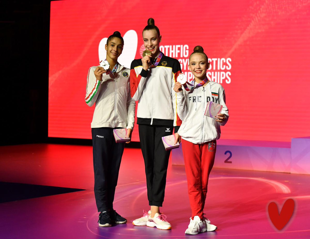 #RhyWorlds2023 Ball podium 

🥇 Darja Varfolomeev 🇩🇪
🥈 Sofia Raffaeli 🇮🇹 
🥉 Stiliana Nikolova 🇧🇬

Congratulations!