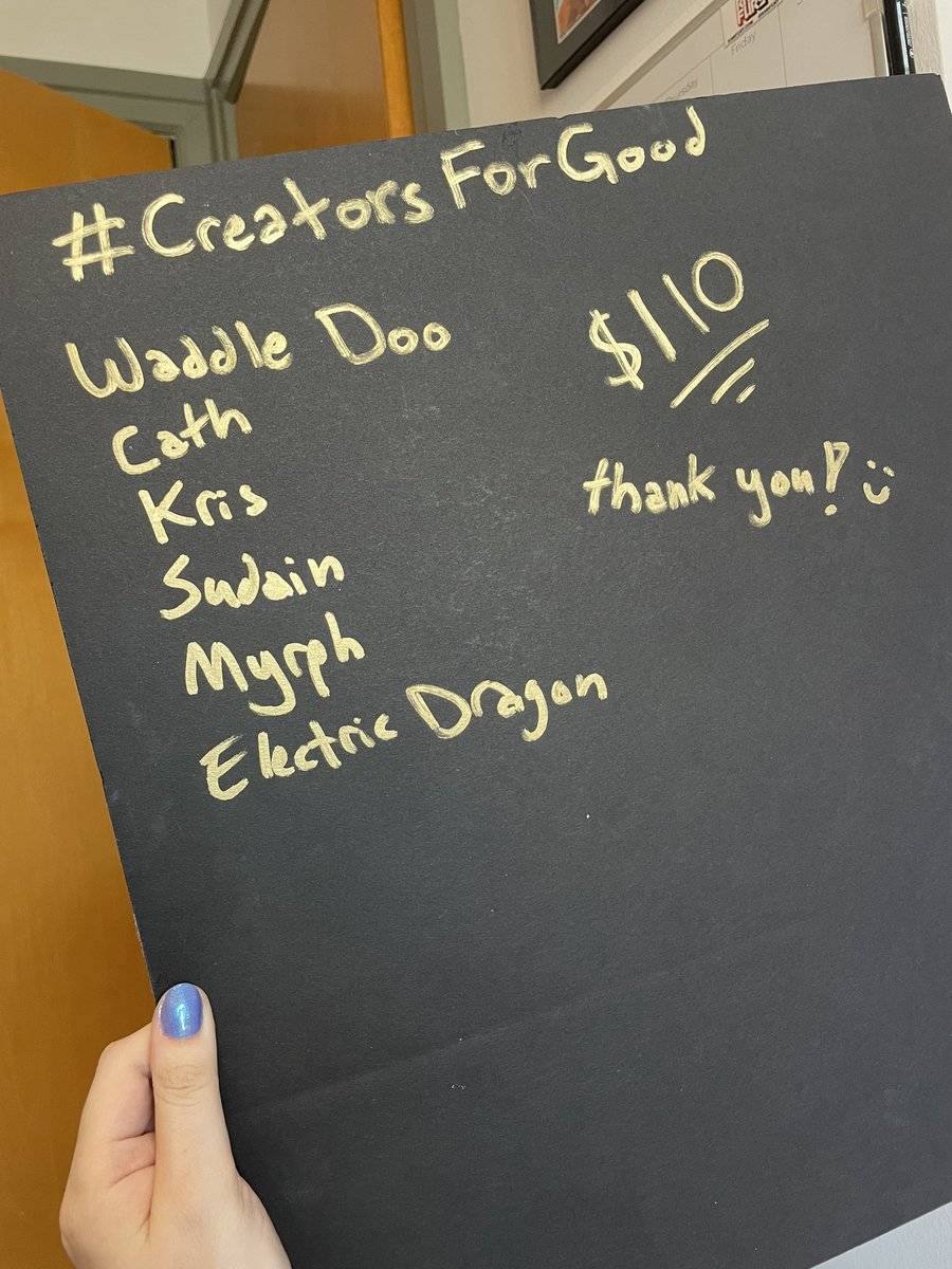 A massive THANK YOU to my incredible Twitch community for raising $110 for @DoGoodPoints #CreatorsForGood Mental Health Fund during last week’s charity stream! Check out all of these amazing donors 🥰