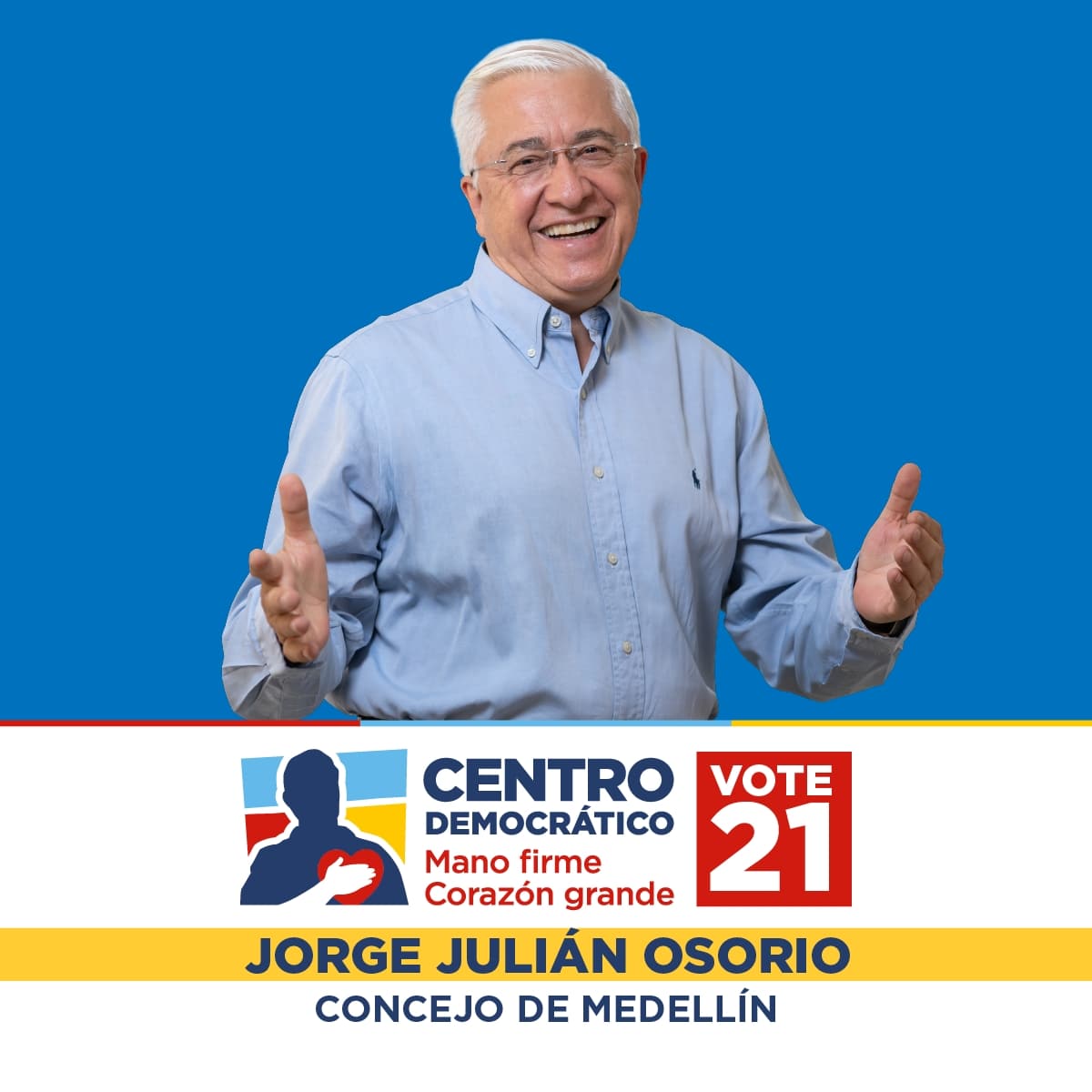 Julian_osorio21's tweet photo. 👋 ¡Hola! Desde hace varios días acepté el reto de llevar mis años de experiencia y conocimiento en Salud y Educación al #ConcejoDeMedellín. Cuento con su apoyo en este nuevo camino que Dios y la vida me ofrecen. 🙏
#Elecciones2023 #ElRector #RecuperemosAMedellín https://t.co/A3Oli9ajXl