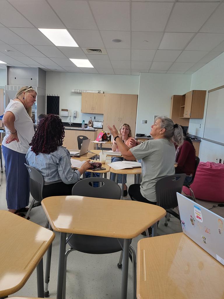 Our IB diploma teachers preparing for our 5yr evaluation. Some great discussion and sharing of information. #gomustangs #meadestrong #ibworldschools