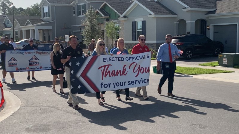 SenTom_wright's tweet photo. It was a great honor to join Senator @jasonbrodeur_, Councilman @Danny___Robins, local leaders from DeBary and many others in welcoming SSgt Cable and his family to their new home in Volusia County. https://t.co/bUsnG7CdVO