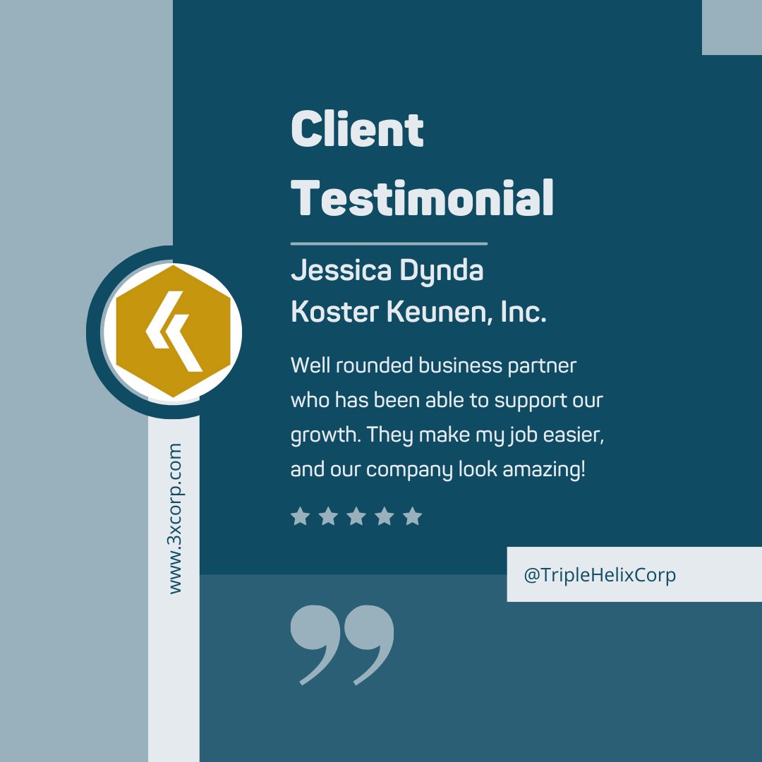 At 3XC, we take immense pride in our success stories. Hear from Jessica Dynda over at Koster Keunen, whose web presence soared and business operations were streamlined with our expert guidance! 🚀

#ClientTestimonial #WebPresence #StreamlinedOperations