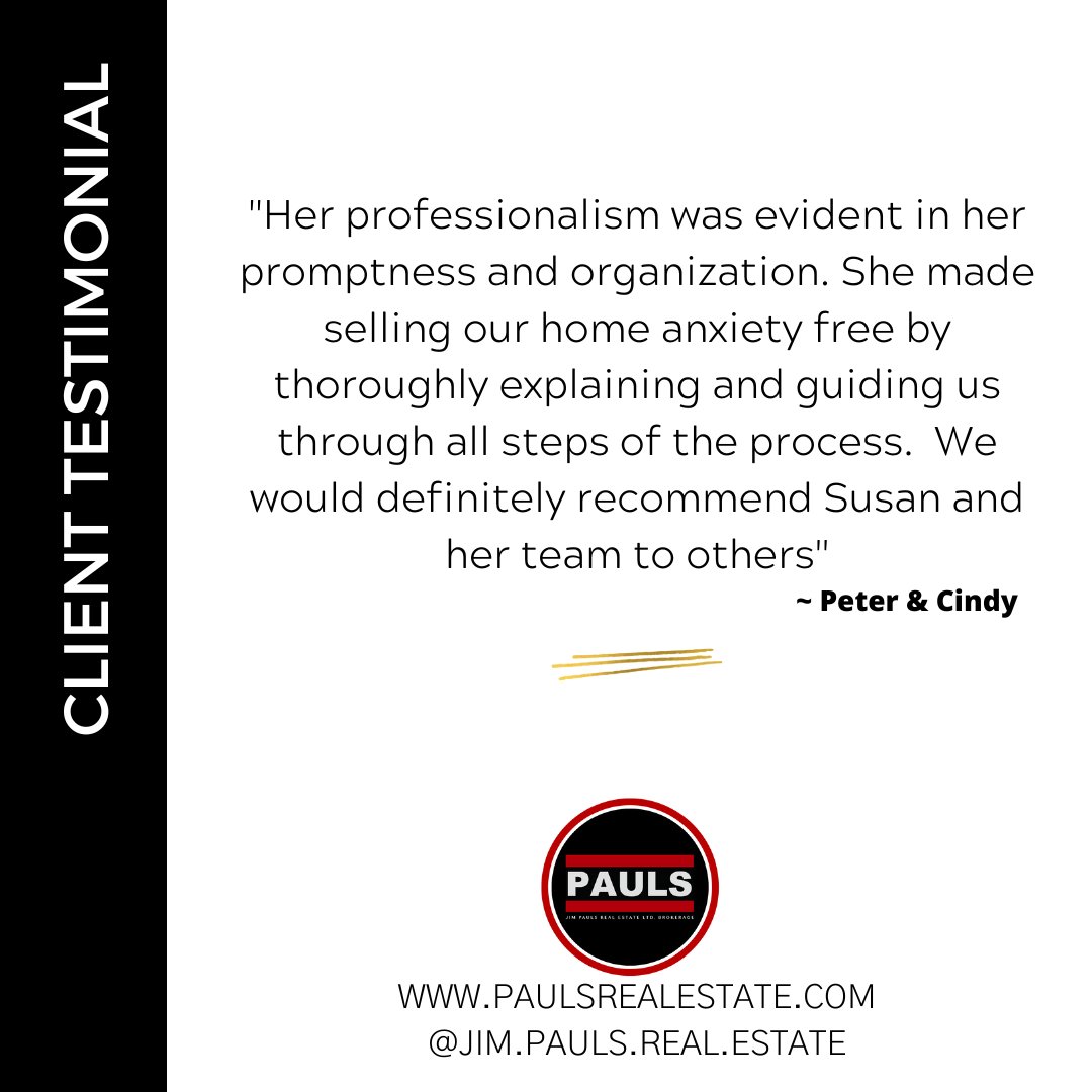 Thinking about buying or selling?  Here's what some of our past clients have to say ❤

#Testimonial #Recommend #Referred #PaulsRealEstate