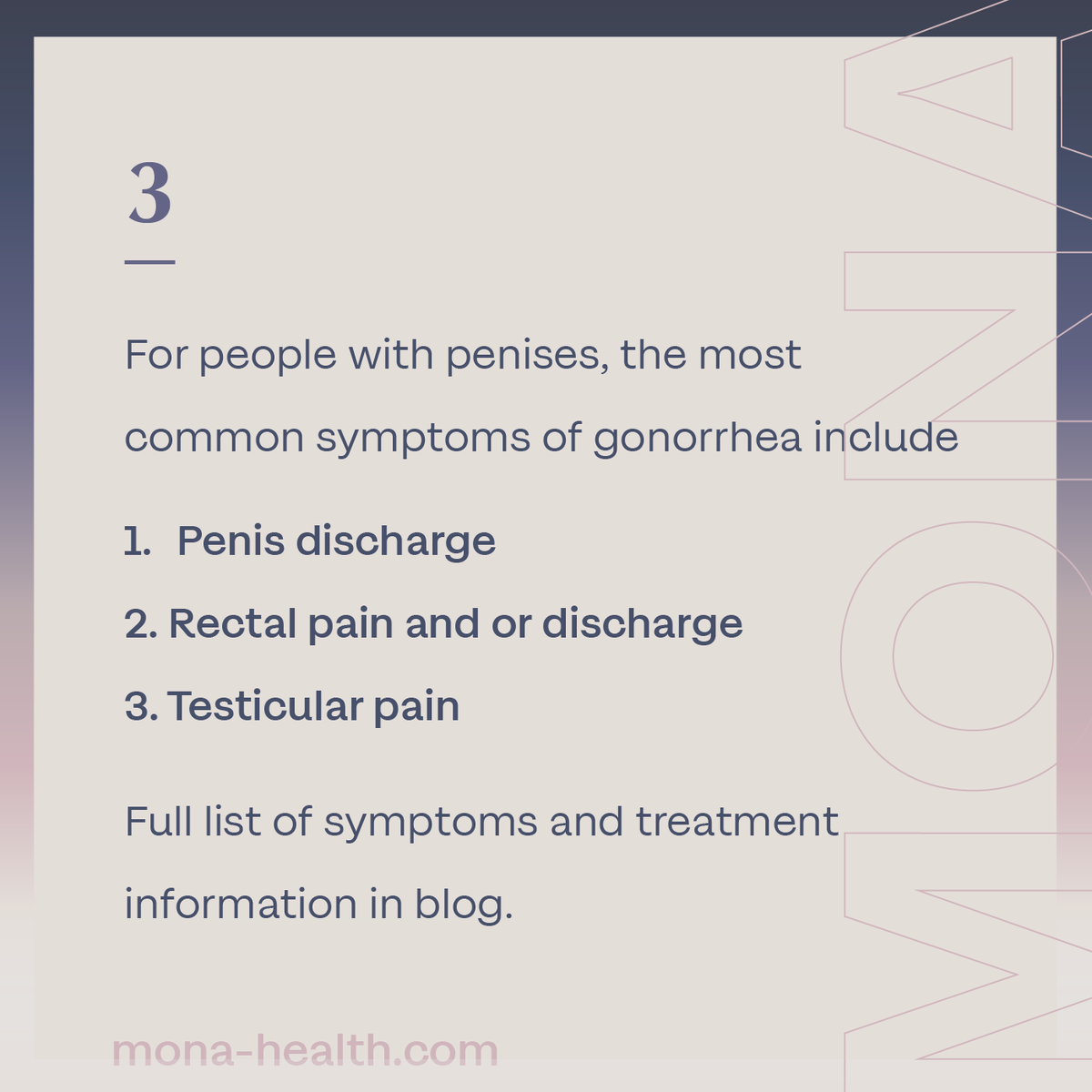 thinkmona's tweet photo. STD’s often have similar symptoms or none at all. That’s why knowing the symptoms and getting yourself tested is a great way to practice sexual self-care.
#breakthestigma #sexualhealth #stdawareness #stdtreatment  #sexualhealth https://t.co/6s3nlnme9o