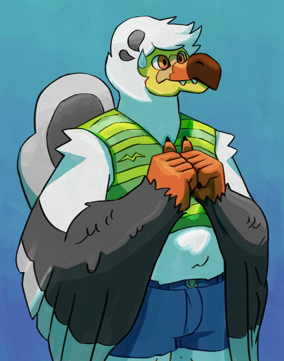 monomarz's tweet photo. Shy bird @dragon_frito https://t.co/iTuVgEfH2D