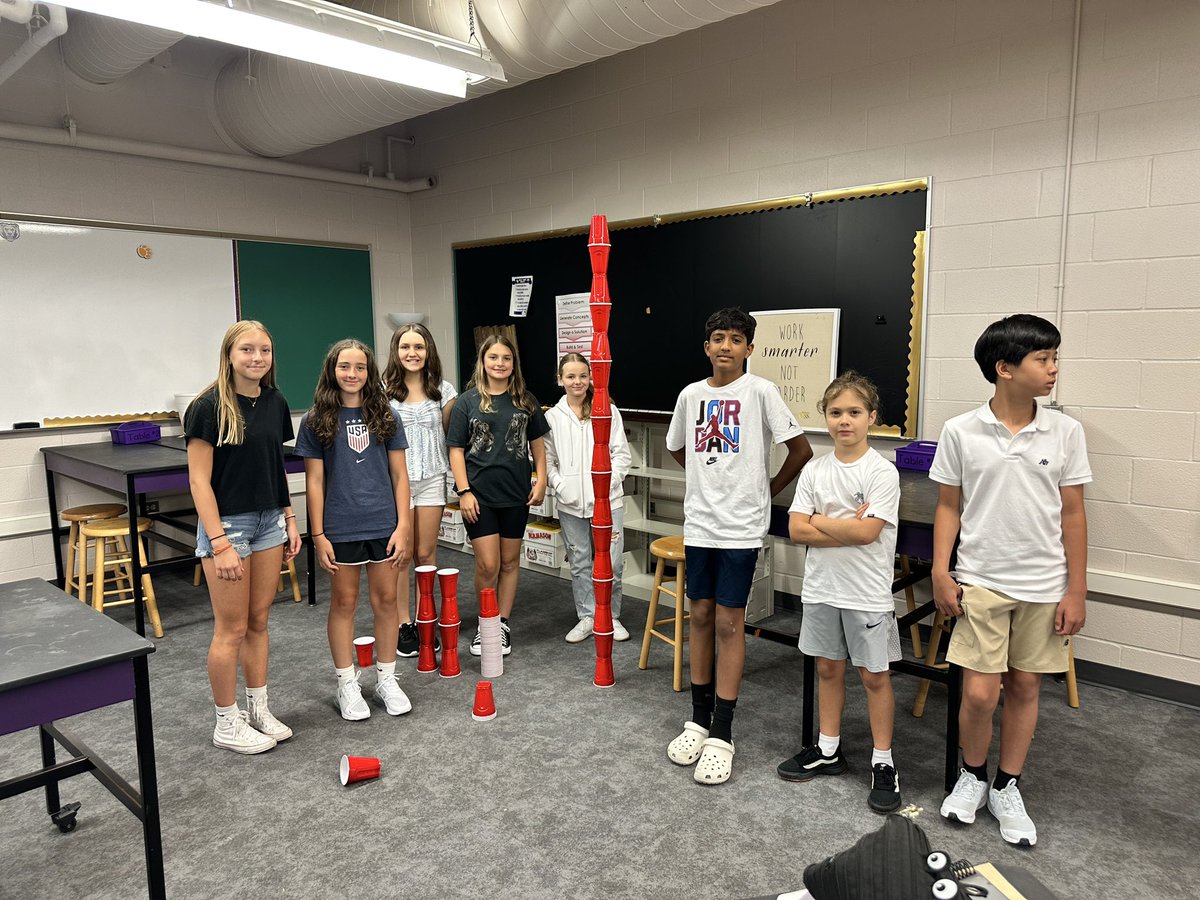 NoRoSTEM's tweet photo. Some of the cup tower winners in STEM today for our first day of school! Learning how to communicate and collaborate #nrinspiregreat #norostem https://t.co/OWUBISaAcv