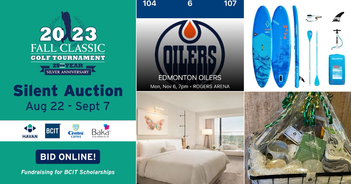 Help us spread the word, our Silent Auction – open to EVERYONE – is now LIVE! We’re raising funds for BCIT Scholarships. Bidding is open from, Aug 22 – Sept 7. 🙌

👉 Place your bids: 32auctions.com/HAVAN2023BCITS…

#silentauction <a href="/AlisaAragon/">Alisa Aragon</a> <a href="/dickslumber/">Dick's Lumber</a> <a href="/JWMarriottVan/">JW Marriott Parq Vancouver</a> <a href="/BCITSoCE/">BCIT SoCE</a>