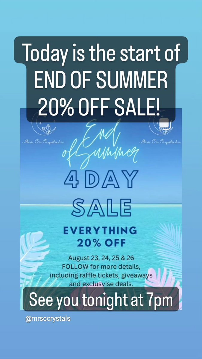 KateECraig1's tweet photo. 🌞🌊 Our 20% off End of Summer sale is here to brighten your days. 🌟 Join us every night from Aug 23-26 for live crystal showcases on Instagram and Tiktok. Can't catch us live? Don't worry, the treasure trove of discounts awaits at https://t.co/qW9ziysbKw.
#poker #crystals https://t.co/ONhWzUaGHJ