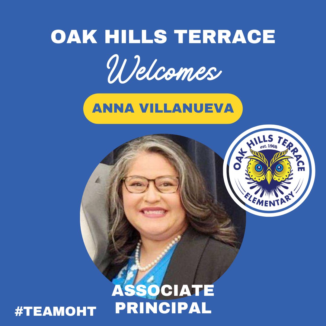 We are proud and excited to announce that Anna Villanueva will be our new Associate Principal at OHT! Welcome to the Owl family! 💙🦉💛 #TeamOHT #TeamNorthsideISD