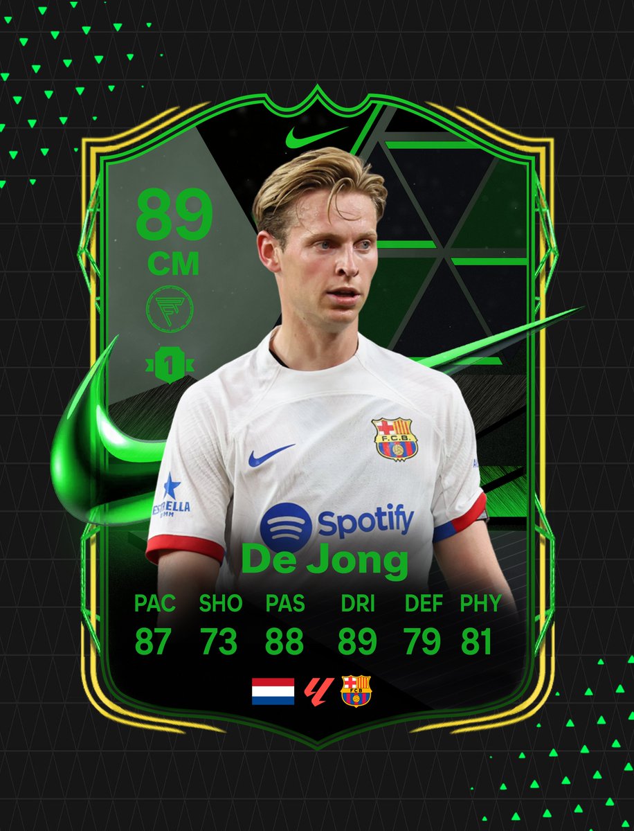 HEX_Roma's tweet photo. Predicción de la primer promoción de EAFC. 🔥

🇳🇱 FRENKIE DE JONG 🇳🇱

SE AGRADECE SU  🩷  Y  🔁
#MadReady #EAFC24 #Nikepromo https://t.co/IMgdjqljTG