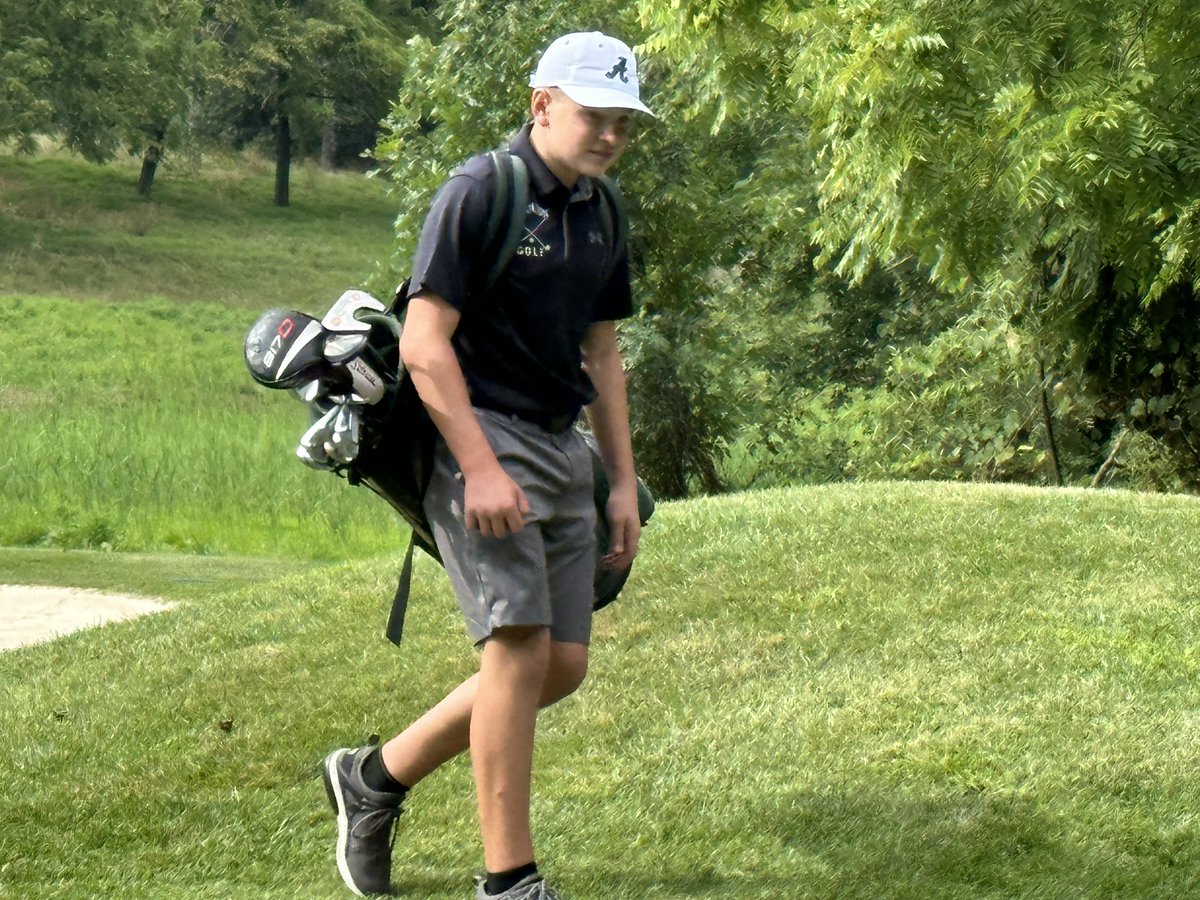 Raider golf team in action today at Hobbits Glen