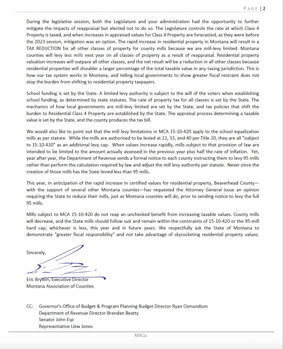 New: MACO calls out <a href="/GovGianforte/">Governor Greg Gianforte</a> for his historic homeowner property tax increase, falsely blaming local gov't, and the <a href="/MTGOP/">Montana Republican Party</a> supermajorities failure to mitigate it. #mtnews #mtpol