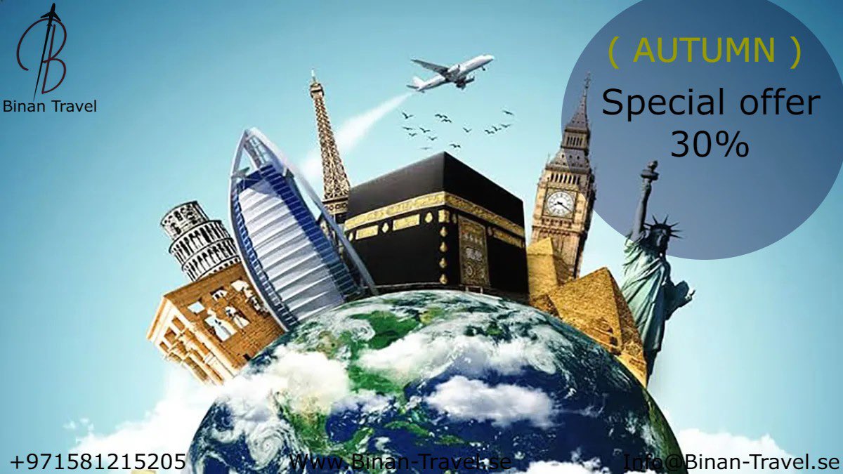 BinanTravel's tweet photo. ✈️find the best price with us✈️
For more information call us 
📱+971581215205
📱+971581223402
📱+46733508566
🌐https://t.co/pigvg4dut4
✉️info@binan-travel.se
#binantravel #binan_travel #travel #fly #world #tourism #tourist #uae #india #sweden #syria #lebanon #Turkey #Morocco https://t.co/hNAC5tirwC