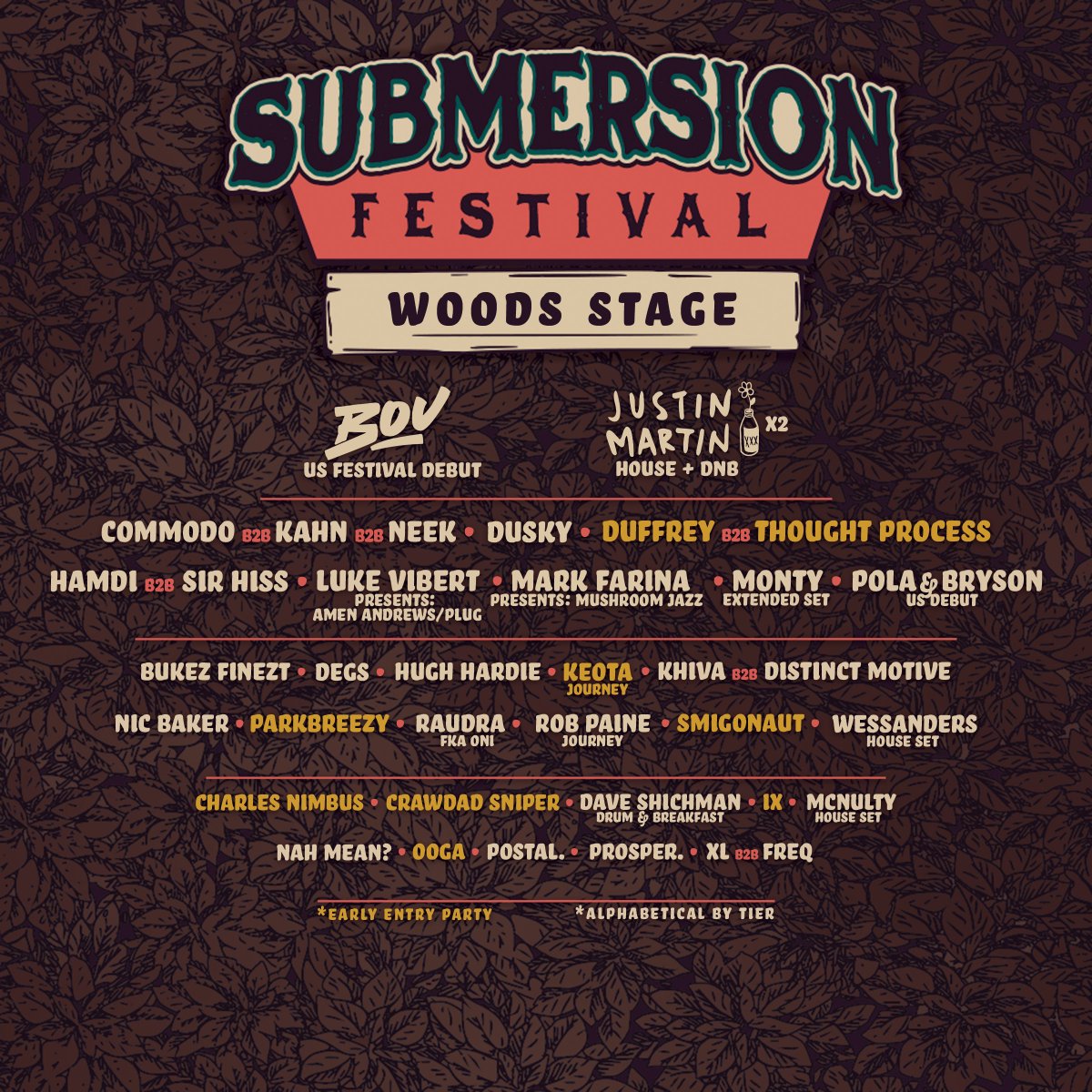 stage schedules are out for <a href="/Submersion_Fest/">Submersion Festival</a> 👀👀

beach vs. woods who you got?
