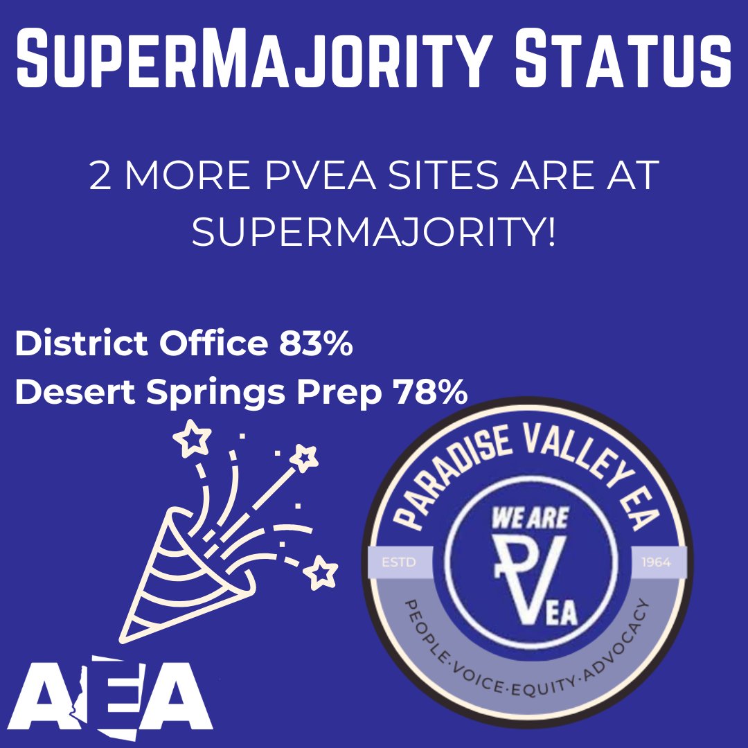 Congrats to our 2 newest SUPERMAJORITY sites in PVEA! PVEA is growing and we want you to join us!