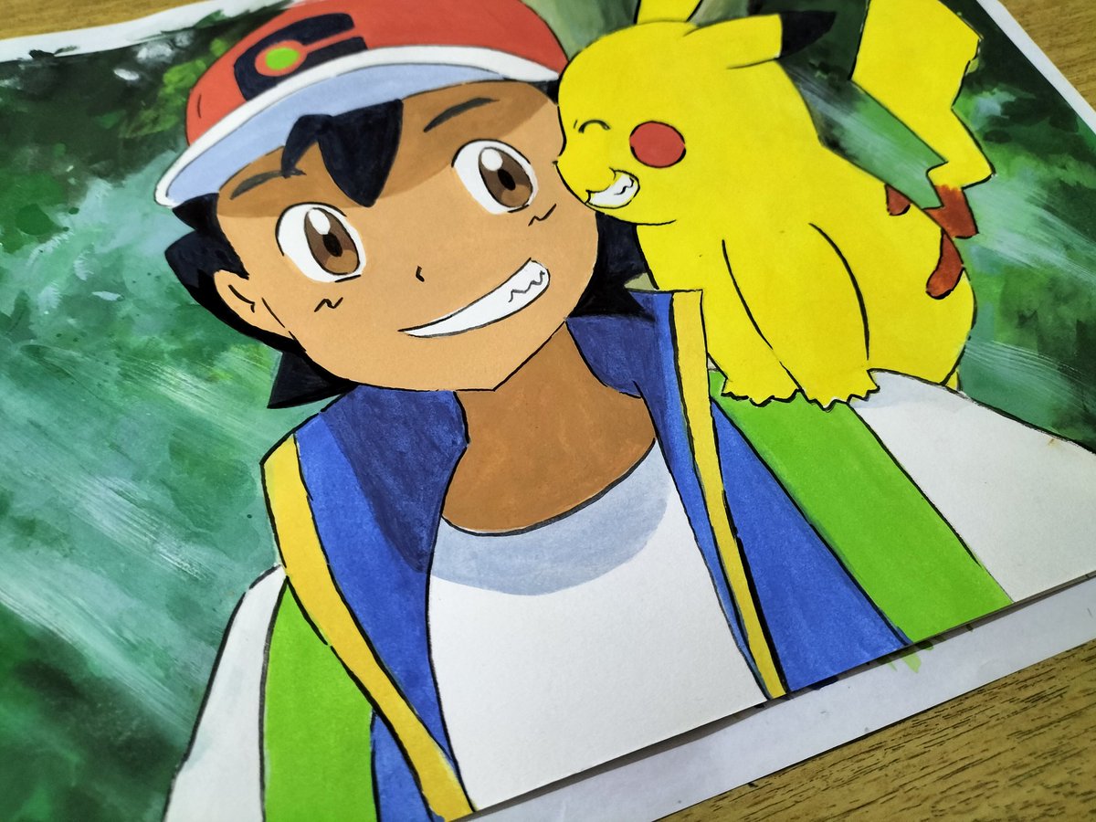 liew_kx's tweet photo. Satoshi &amp; pikachu

陪伴我从小到现在
冒险还在继续

它提醒了我就算人生到了一定的高度
也不能忘记我们最初那份想法，目标
继续成为宝可梦大师

拍摄的上色过程会发到YouTube哦 https://t.co/T755kTrU0R