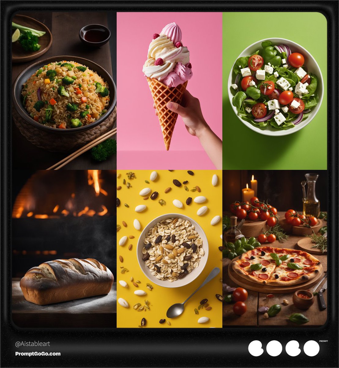 PromptGoGo's tweet photo. Produce stunning photorealistic food images effortlessly using this incredibly user-friendly prompt. No extra files required – you'll receive numerous ready-to-use examples for seamless copying and pasting.  https://t.co/USX3XRnZ2K   
#AI #generatecontent #art #prompt #chatGPT #Midjourney #Stablediffusion #artificialintelligence #creativity #artificialcreativity #contentgeneration #machinelearning #digitalart #creativeprompts #AIart #aiwriter #creativeAI #aigc #promptgogo #promptengineering #OpenAI