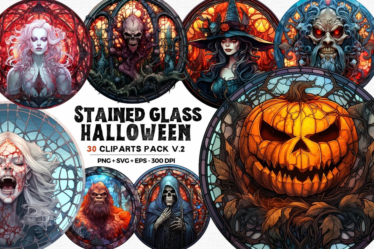 lou6062's tweet photo. Stained Glass Halloween Clipart V2 for Halloween party invitation, home decor, paper crafts, Sublimation designs downloads - PNG, SVG, EPS

DOWNLOAD https://t.co/uADbslNzXf

#Halloween #halloweencliparts #halloweenparty #halloweenillustration https://t.co/0k4rfkt18u