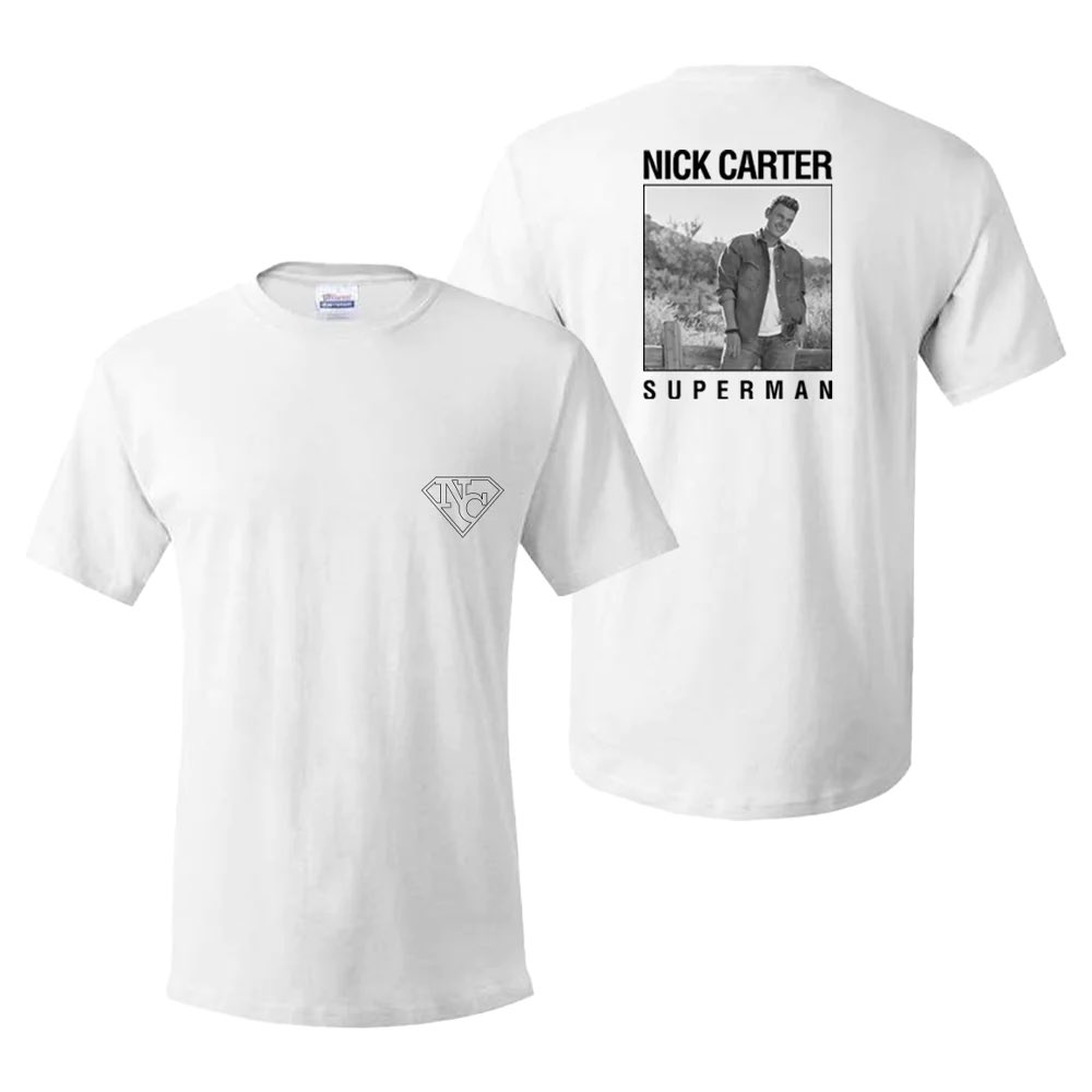 _Nick_Nation_'s tweet photo. It’s a bird…
It’s a plane…
It’s #Superman tees! 🙌

Your many requests for new @nickcarter merch have been answered and shirts featuring Nick’s latest single are available now!

Shop Here: https://t.co/kJjBYYVv8P https://t.co/eYwFdU3Epo