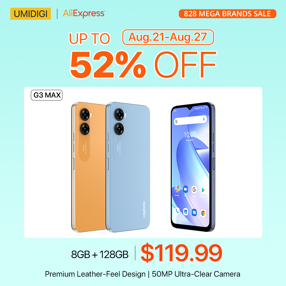 umidigi's tweet photo. 😍52% off😍Redefine photography with #G3Max! 📸Empower your photography with the 50MP Ultra-Clear Camera and enjoy ample storage with 8GB+128GB. Shop it at $119.99: 🔗https://t.co/e1lppNYkCz
Join Giveaway🎁 https://t.co/xwlIiygX60
#AliExpress828 https://t.co/WL51cul95J