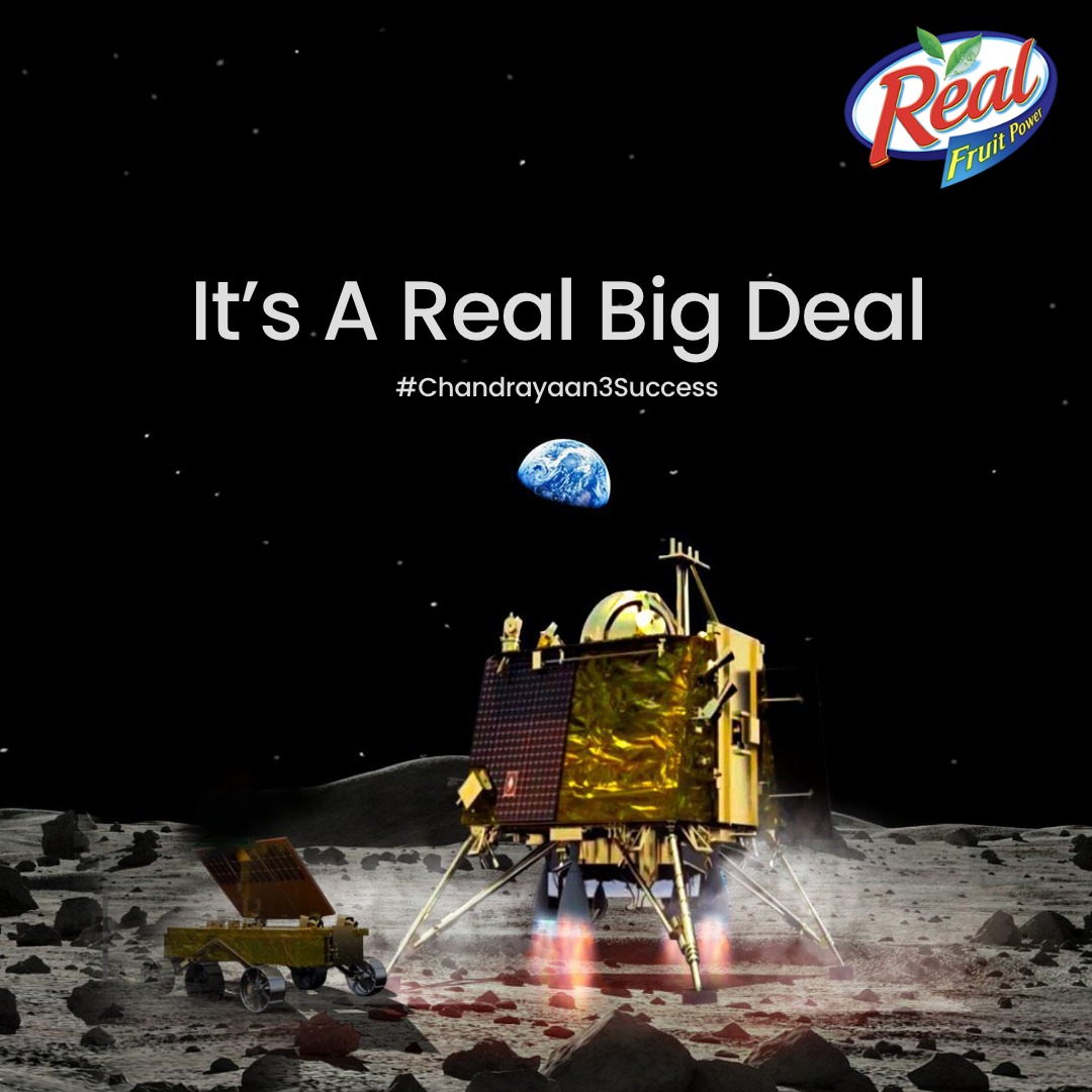 Only REAL happiness and pride in our eyes!
Congratulations Team ISRO for making the impossible, possible.

#Chandrayaan3 #ISRO #REALJuices
#Chandrayaan_3 #Chandrayaan3Mission #isroindia 
Real Fruit Power is only a trademark and does not represent its true nature.