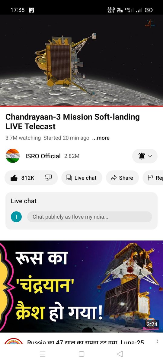 9859519181's tweet photo. Two different photos of ISRO official YouTube channel...before Chandrayaan's landing it was 2.82M and after Chandrayaan's landing it became 3.85M subscribers of their YouTube official channel...Which is almost 13 lakhs in less than 5 hours...again big achievement for ISRO..🙏🇮🇳🙏 https://t.co/Sbb72GrZuu