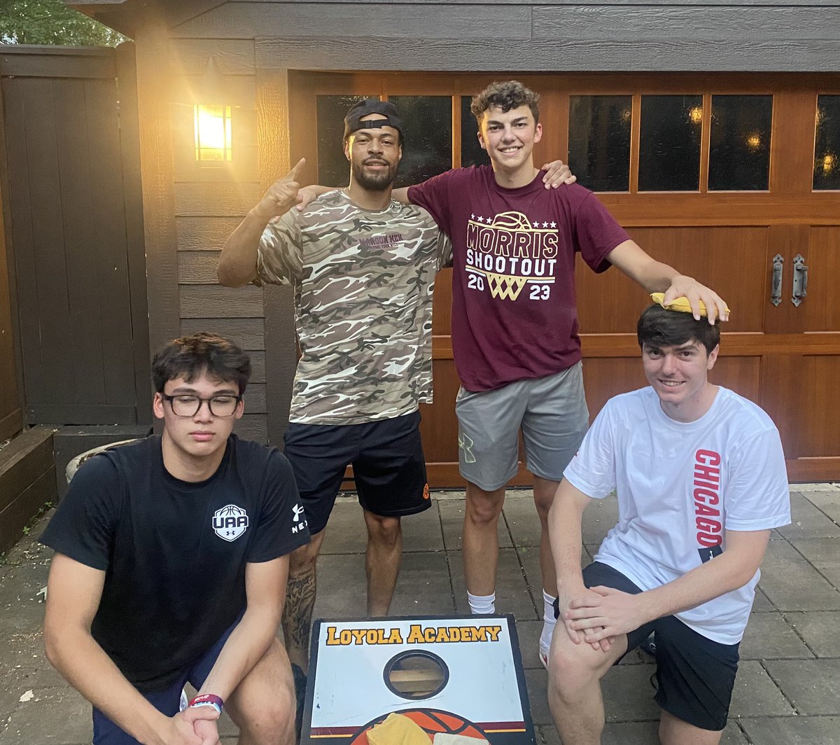 Jimmy Tarjan and Coach Evans take The Senior BBQ Bags Title.