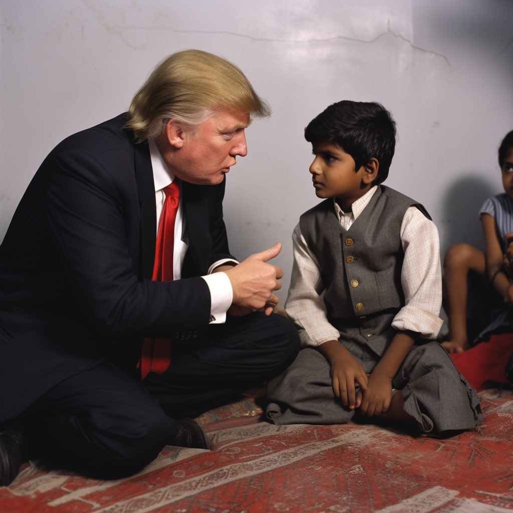 Donald Trump tells a young Vivek Ramaswamy that he will choose him to be his VP in the 2024 presidential election.