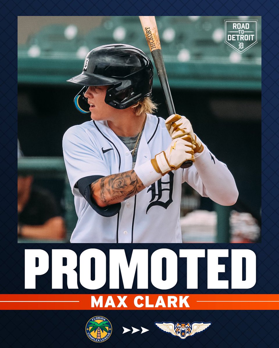 2023 first-round selection Max Clark has been promoted to Single A Lakeland. He joins these @tigers prospects getting their wings with the @LkdFlyingTigers ⬇️