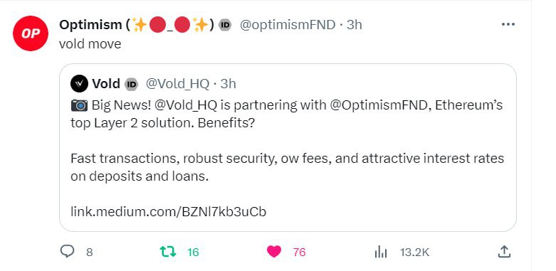 CypherX_Marcus's tweet photo. ✅ #VoldProtocol - #Waitlist✅
🔔Vold Protocol vừa thông báo trở thành đối tác của Optimism $OP
⚡️Tokenomics dự án có 42% Rewards Allocation
👇👇👇 https://t.co/GpiEnZRTWE