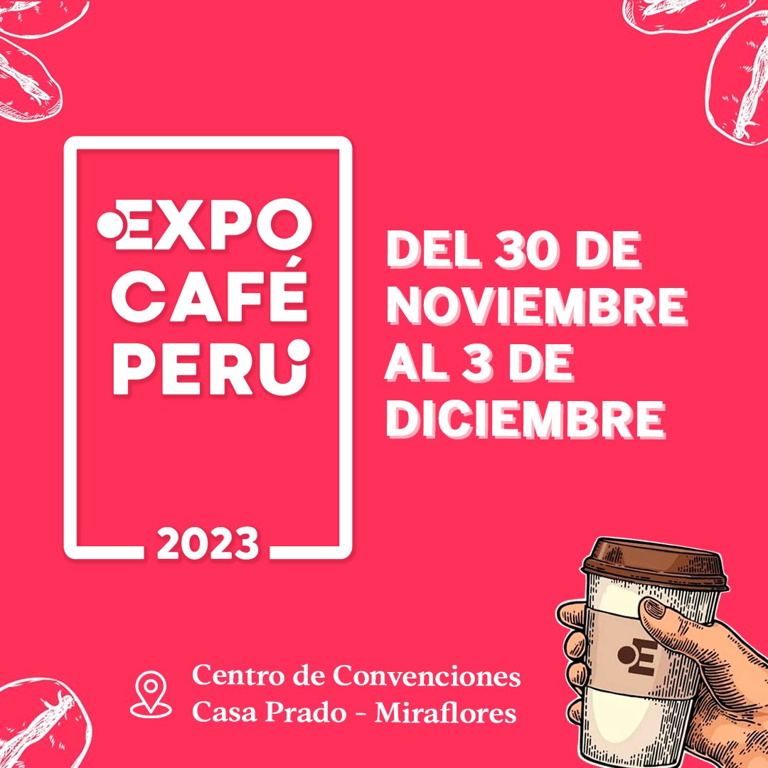 expocafe_peru's tweet photo. 🎉 ¡Vuelve la fiesta más grande del Café Peruano! 🤩
Agenda la fecha 👇

📅 Del 30 de noviembre al 3 de diciembre
📍 Centro de Convenciones Casa Prado - Miraflores

Organiza: @camcafeperu

#ExpocaféPerú2023 #YoTomoCaféPeruano https://t.co/KvLmLPMt35
