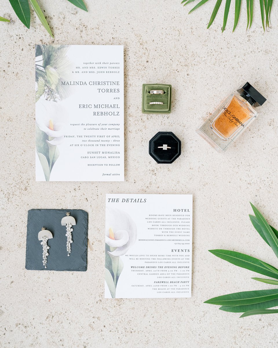 It's the little things that make your wedding day unique – the carefully chosen stationery, the scent of your perfume, the glint of your earrings, and the symbolism of your rings. Let these captured details tell your love story over and over again 💖📷  #weddinginvitationdesign