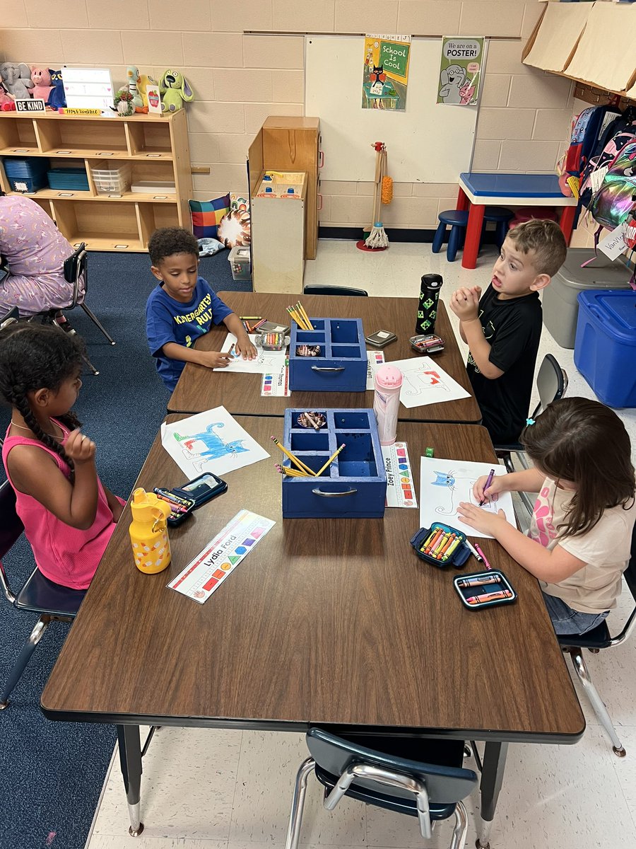 We practiced using dice today to color in parts of Pete the Cat.